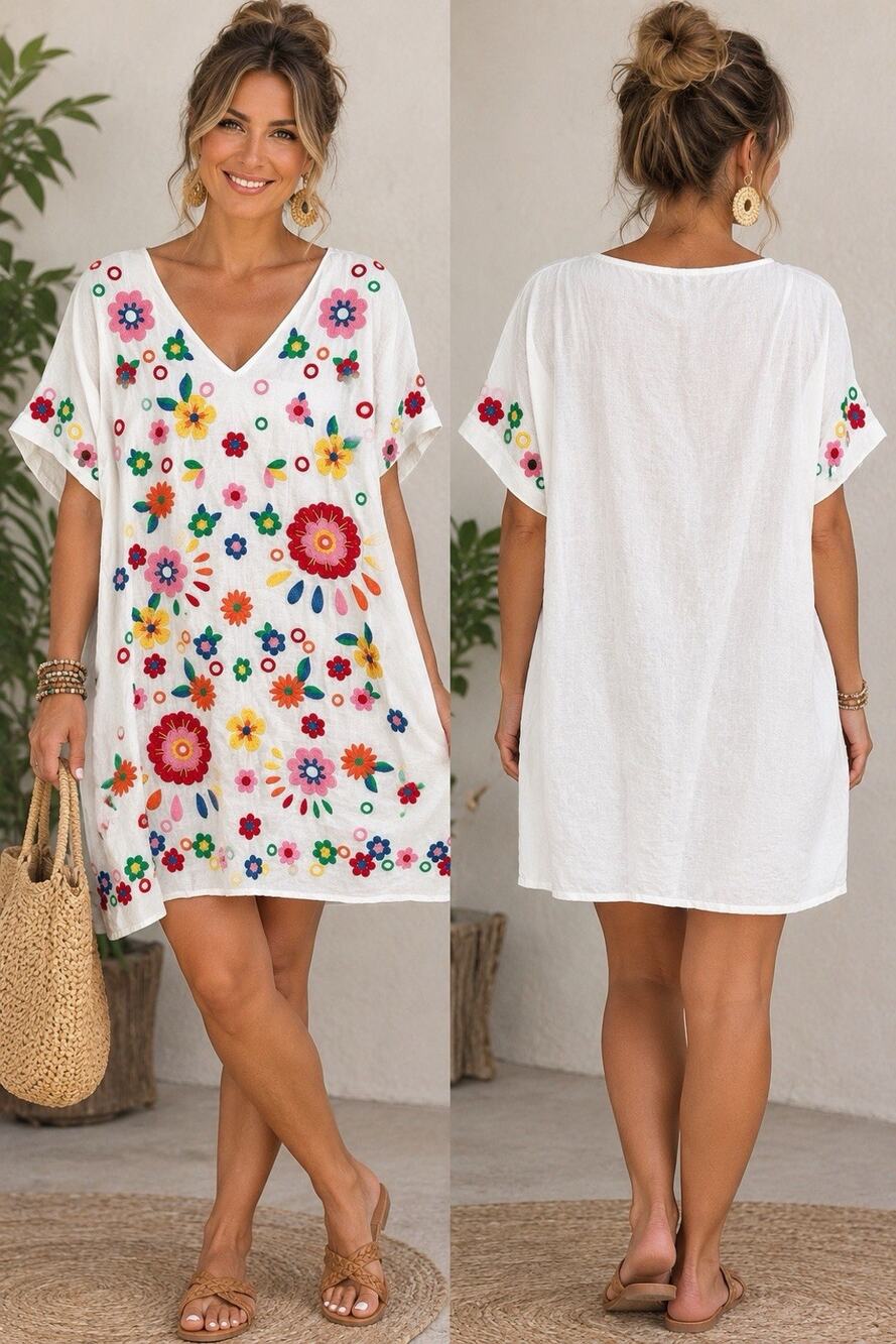 Savanna Jane Plus Size 3X Embroidered Boho Floral Dress EUC Beautiful Comfy